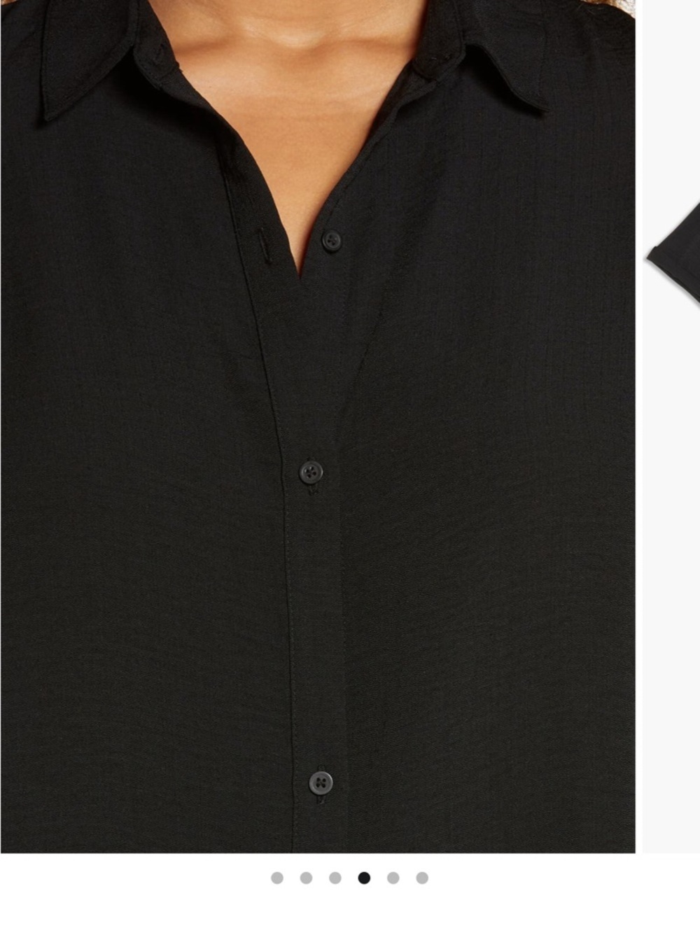 Black Button-Front Relaxed Women's Shirt - Picture 4 of 7